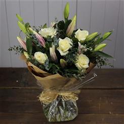 Oriental Lily and Rose Bouquet